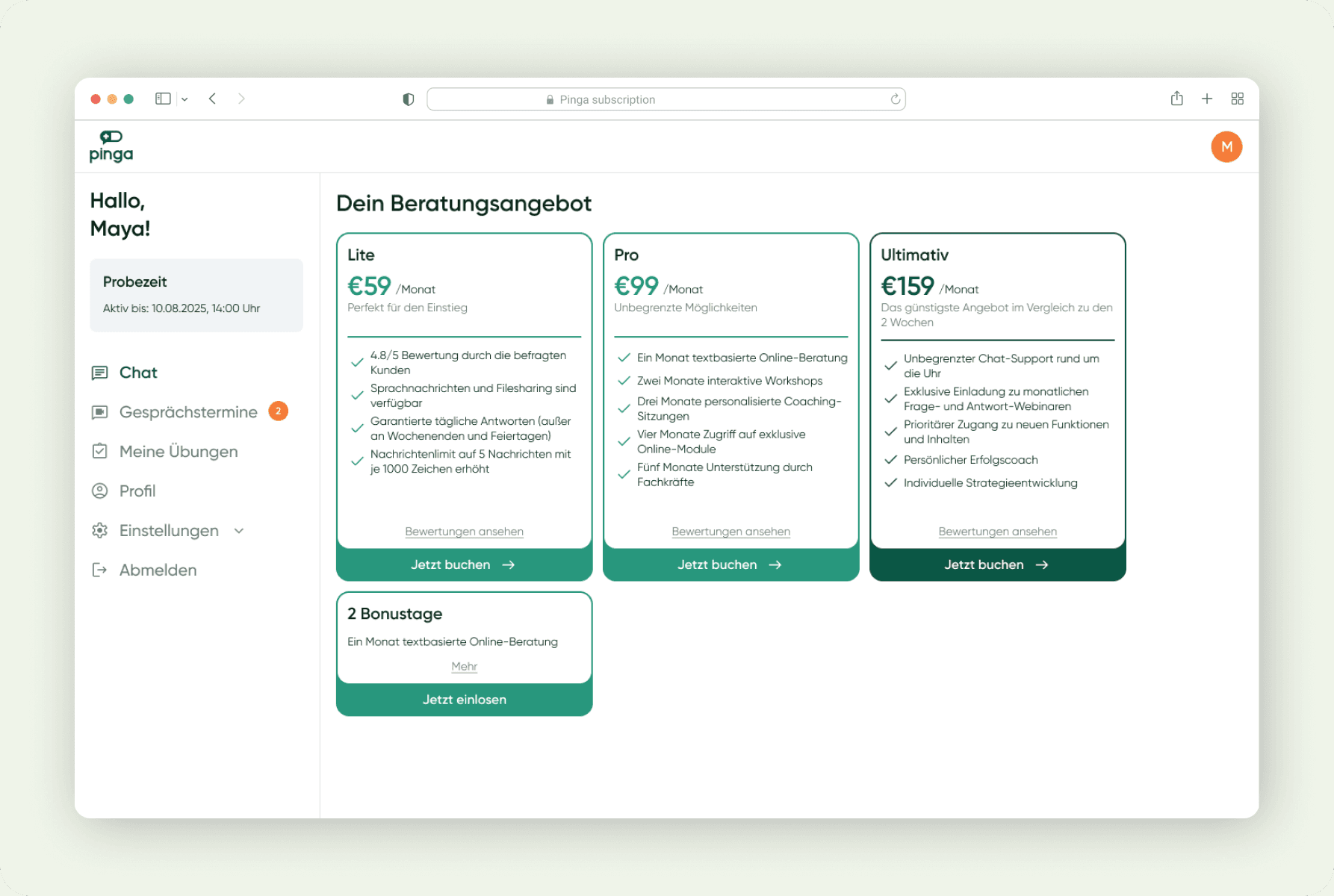 Transparent subscription — clear plan comparison, visible limits, honest pricing
