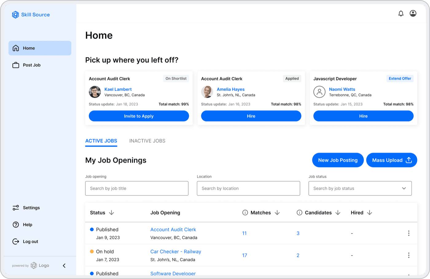 SkyHive — Skill Source hiring platform